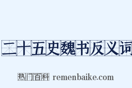 二十五史魏书反义词是什么意思的图片